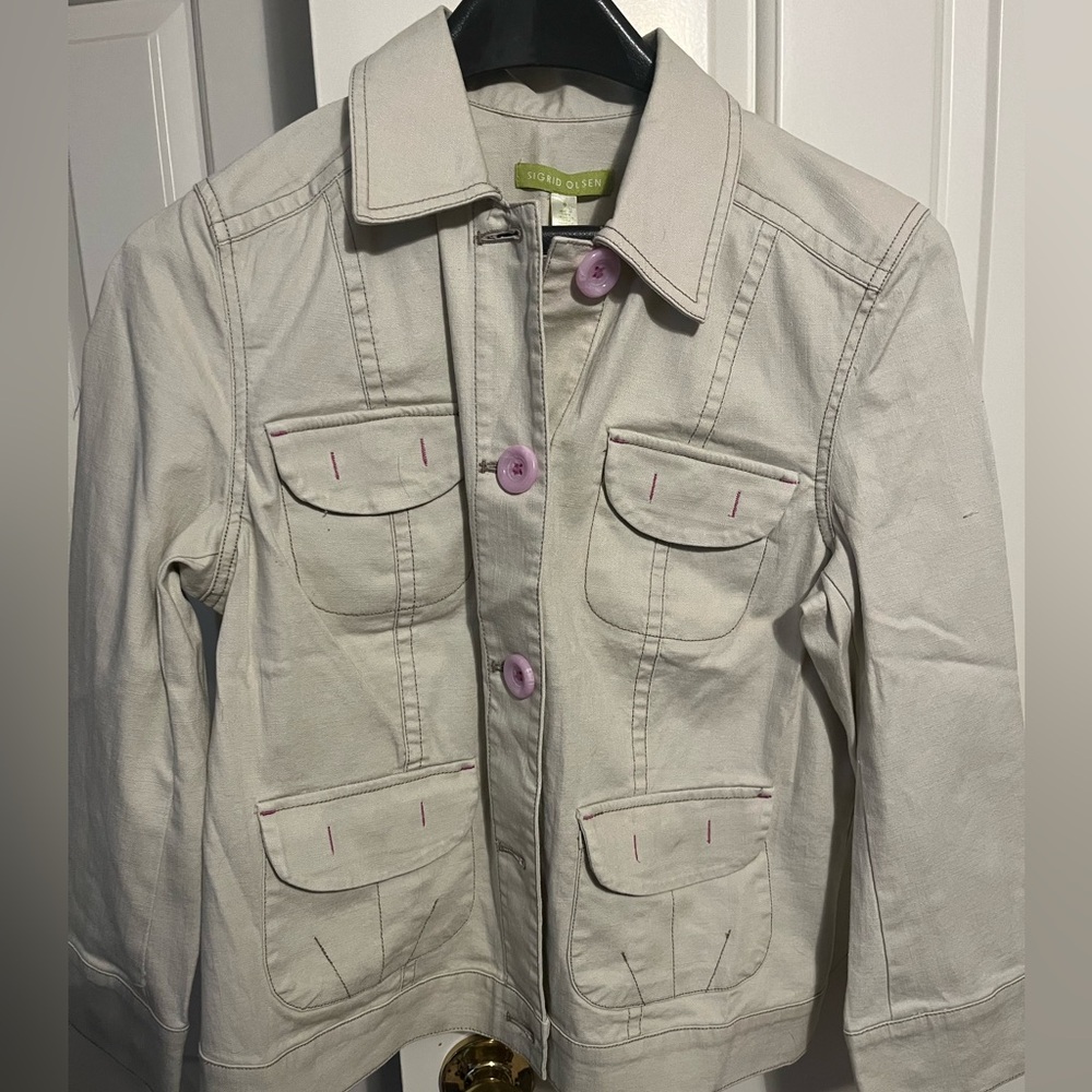 NWT Sigrid Olsen canvas jacket, size 8